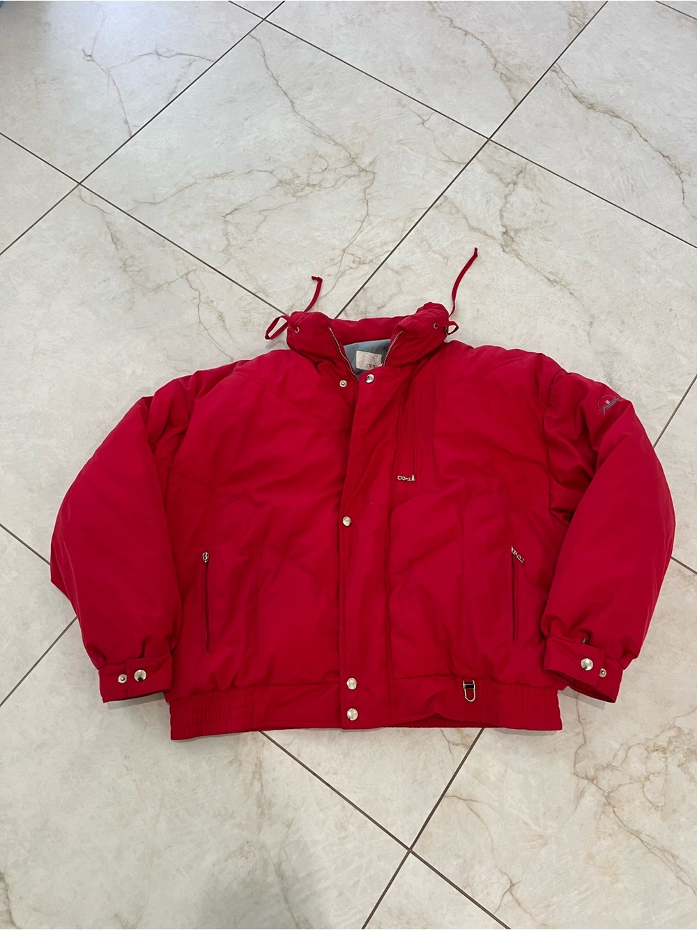 Vintage Bogner Red Goose Down Filled Ski Puffer Coat Size Medium